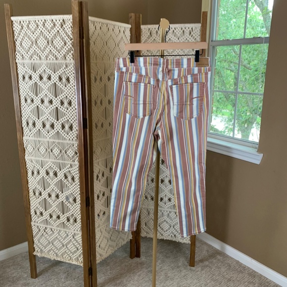 American Eagle Jeans 16 Short Hi-Rise Jegging Skinny Striped Stretchy Hippie - Picture 2 of 10